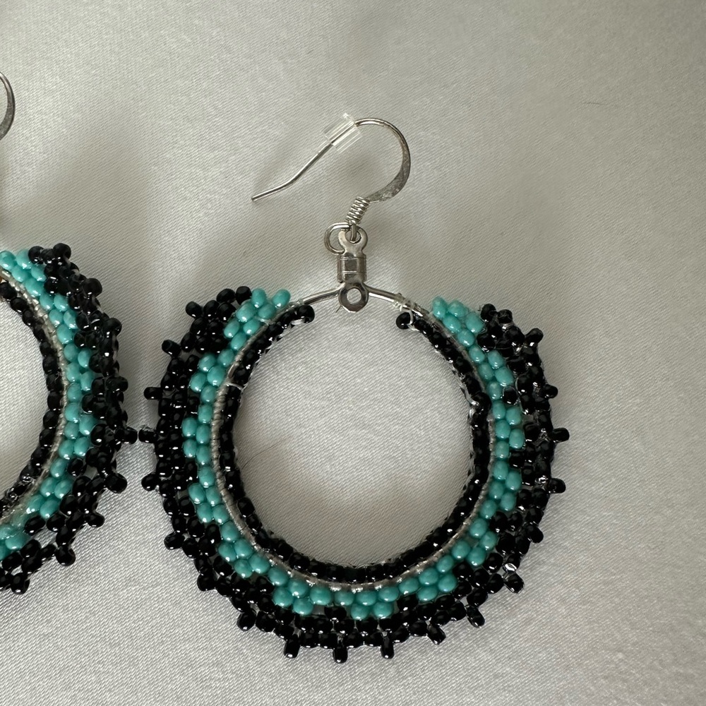 Beaded Hoops - Picture 2 of 2